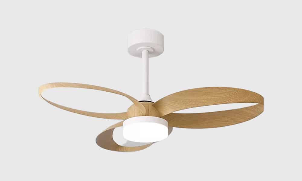 מאוורר תקרה שקט לחדר שינה INFINTY לבן + עץ טבעי